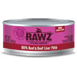 Rawz 96% 牛肉、牛肝 全貓罐頭 155g x 24罐